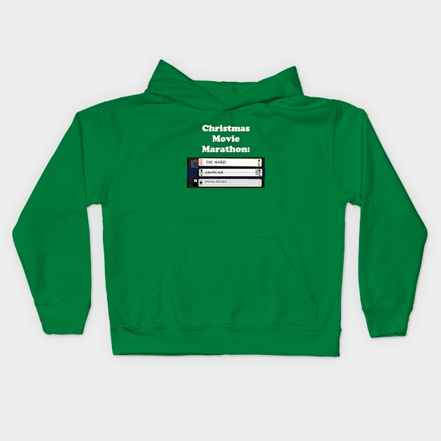 Christmas Movie Marathon (green variant) Kids Hoodie by GloopTrekker